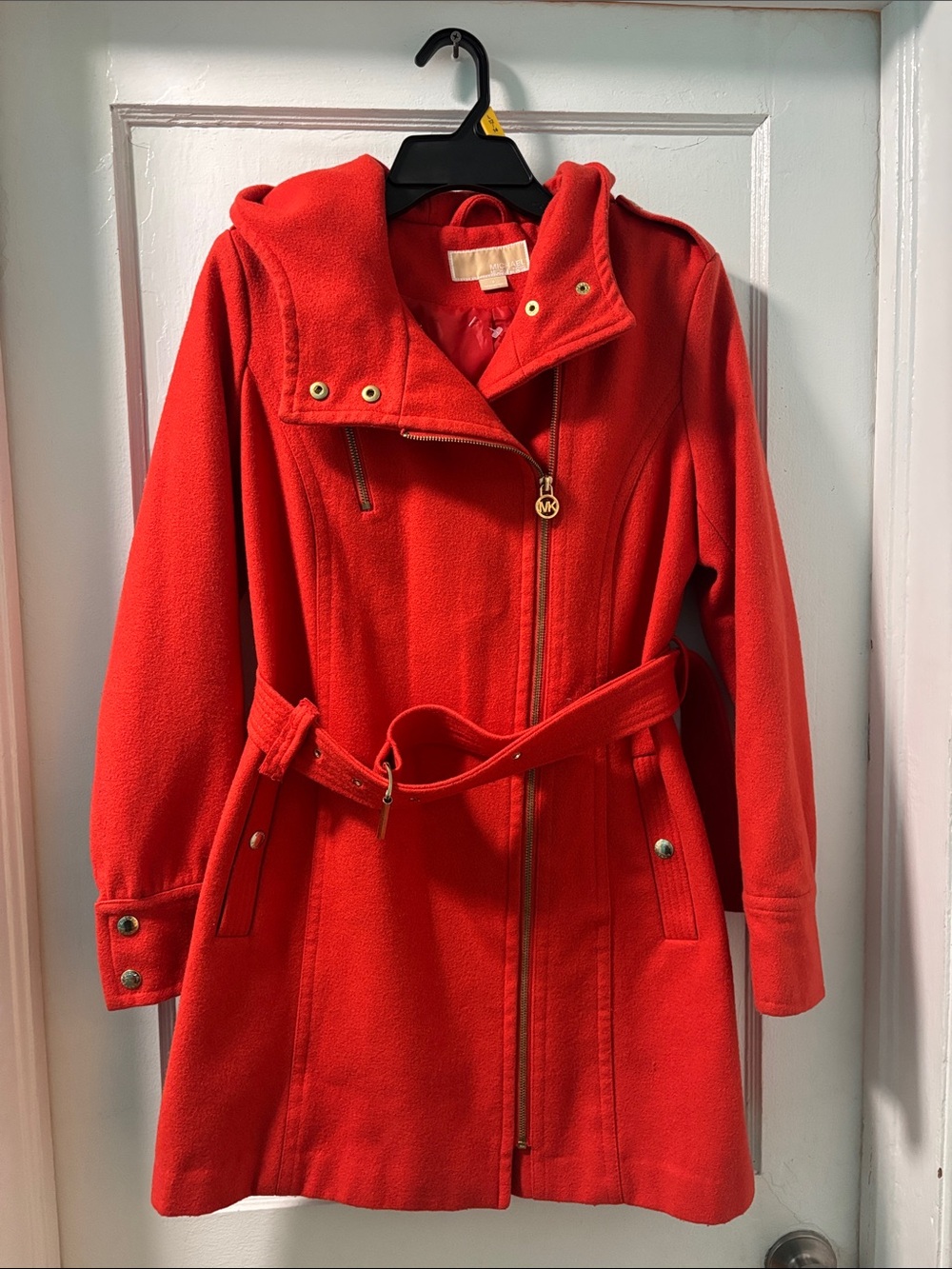 Michael Kors Hooded Belted Trench Coat